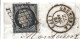 FRANCE - CLASSIQUE - 1850 - CERES - Lettre LAC Grenoble Isère TàD T15 OBL Grille CERES ND 25c Bleu Pour BOURG D' OISANS - 1849-1850 Ceres