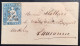 VILLENEUVE (Vaud Aigle) 1858 Strubel 10 Rp MINIATUR BRIEF>Lausanne (lettre Miniature Cover Mini Briefli Schweiz - Briefe U. Dokumente