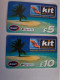 GREAT BRETAGNE/ 5 + 10  POUND/ KIT/ NAAFI SERVI TEL / BEACH ISLAND /PALMTREE   /  **15731 ** - BT Edición Extranjera