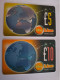 GREAT BRETAGNE/ 5 + 10  POUND/ ON LINE PHONECARDS/ WORLD GLOBE     /  **15732 ** - BT Emissions Etrangères