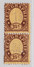 Schweiz Telegraphen-Marke 1868 Probedruck 25c Lila Paar Senkrecht Auf Dünnem Papier Ohne Druck Des Mittelstückes (Wappen - Telegraph