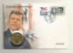 USA ENVELOPPE N° 24215 SOUVENIR  JFK  TP OBLITERATION DALLAS TEXAS + PIECE 50 CTS . - Kennedy (John F.)