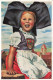 ENFANTS - Dessins D'enfants - Petite Fille - Vie Et Costumes En Alsace - Colorisé - Carte Postale Ancienne - Kinder-Zeichnungen