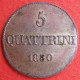 Grand-Duché De Toscane 5 Quattrini 1830 Firenze. Leopold II, C# 65, En SUP /SPL - Tuscan