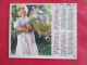 CALENDRIER ALMANACH 1988 PETITE FILLE AVEC FLEURS PETIT GARCON AVEC PRUNES  OBERHUR - Big : 1981-90