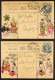 1904 Two 1a Postal Stationery Postcards, Mandalay To Rangoon, Each With Delightful Colourful Hand Painted Local Costumes - Other & Unclassified