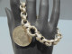 Delcampe - -JOLI ANCIEN BRACELET ARGENT GOURMETTE 925e BRELOQUE PIECE 100frs MARIE CURIE   E - Bracciali