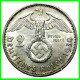 GERMANY - ALEMANIA DEUTFCHES REICH 3 MONEDAS DE 2.00 REICHSMARK AÑO 1939 MONEDAS DE PLATA - 25 MM.  HINDENBURG - 2 Reichsmark