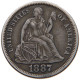 UNITED STATES OF AMERICA DIME 1887 SEATED LIBERTY ENGRAVED #t123 0327 - 1837-1891: Seated Liberty