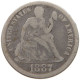 UNITED STATES OF AMERICA DIME 1887 SEATED LIBERTY #c024 0321 - 1837-1891: Seated Liberty