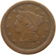 UNITED STATES OF AMERICA LARGE CENT 1854 BRAIDED HAIR #t145 0439 - 1816-1839: Coronet Head