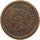 UNITED STATES OF AMERICA LARGE CENT 1854 BRAIDED HAIR #t145 0437 - 1840-1857: Braided Hair (Capelli Intrecciati)