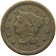 UNITED STATES OF AMERICA LARGE CENT 1854 BRAIDED HAIR #t141 0265 - 1840-1857: Braided Hair