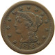 UNITED STATES OF AMERICA LARGE CENT 1853 BRAIDED HAIR #t141 0269 - 1840-1857: Braided Hair