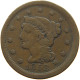 UNITED STATES OF AMERICA LARGE CENT 1852 BRAIDED HAIR #t141 0303 - 1840-1857: Braided Hair (Cheveux Tressés)