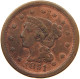 UNITED STATES OF AMERICA LARGE CENT 1851 Braided Hair #t143 0411 - 1840-1857: Braided Hair (Cheveux Tressés)