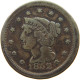 UNITED STATES OF AMERICA LARGE CENT 185 BRAIDED HAIR #t141 0297 - 1840-1857: Braided Hair