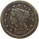 UNITED STATES OF AMERICA LARGE CENT 185 BRAIDED HAIR #t141 0297 - 1840-1857: Braided Hair (Capelli Intrecciati)