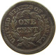 UNITED STATES OF AMERICA LARGE CENT 185 BRAIDED HAIR #t141 0297 - 1840-1857: Braided Hair