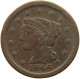 UNITED STATES OF AMERICA LARGE CENT 1846 BRAIDED HAIR #t141 0283 - 1840-1857: Braided Hair (Cheveux Tressés)