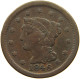 UNITED STATES OF AMERICA LARGE CENT 1846 BRAIDED HAIR #t141 0283 - 1840-1857: Braided Hair