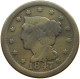 UNITED STATES OF AMERICA LARGE CENT 1847 BRAIDED HAIR #t141 0289 - 1840-1857: Braided Hair