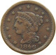 UNITED STATES OF AMERICA LARGE CENT 1846 BRAIDED HAIR #t115 0011 - 1840-1857: Braided Hair (Capelli Intrecciati)