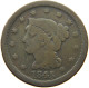 UNITED STATES OF AMERICA LARGE CENT 1845 BRAIDED HAIR #t141 0311 - 1840-1857: Braided Hair (Capelli Intrecciati)