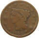 UNITED STATES OF AMERICA LARGE CENT 1843 BRAIDED HAIR #t141 0299 - 1840-1857: Braided Hair (Capelli Intrecciati)