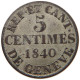 SWITZERLAND GENF GENEVE 5 CENTIMES 1840  #t099 0489 - Autres & Non Classés