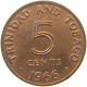 TRINIDAD AND TOBAGO 5 CENTS 1966  #s062 0249 - Trinidad & Tobago