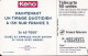 F624 02/1996 - KENO 96 - 50 SO3 - (verso : N° Deux Lignes - 2ème Ligne Vers La Droite) - 1996
