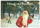 Santa Claus & Elf, Christmas, Happy New Year! 1986 Unused Vintage Postcard. Publisher Eesti Raamat, Tallinn, Estonia - Estonie