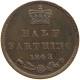 GREAT BRITAIN 1/2 FARTHING 1843 Victoria 1837-1901 #c056 0071 - A. 1/4 - 1/3 - 1/2 Farthing