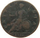GREAT BRITAIN HALFPENNY 1752 George II. 1727-1760. #s075 0721 - B. 1/2 Penny