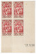 0312. COIN DATE Bloc De 4 - 27 Mai 1936 - N°312 Enfants Des Chômeurs - NEUF Gomme D'origine - Côte 55eu. - 1930-1939