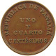 PANAMA 1 1/4 CENTESIMOS 1940  #a014 0233 - Panama