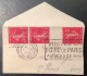 France #278B 1934 5c Rose Semeuse Camée AFFR. PAS COURANT X3 ! Lettre Mignonette/carte De Visite (imprimé)PARIS 1.6.1935 - 1906-38 Semeuse Camée