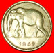* SOUTH AFRICA ELEPHANT (1944-1949): BELGIAN CONGO  1 FRANC 1949 UNCOMMON! · LOW START · NO RESERVE! - 1945-1951: Regentschap