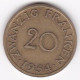 Sarre, Protectorat Français , 20 Franken 1954, Bronze-aluminium, KM# 2 - 20 Franken