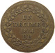 FRANCE DECIME 1814 BB Napoleon I. (1804-1814, 1815) DECIME 1814 BB WITHOUT DOTS AFTER DATE #t058 0013 - Other & Unclassified