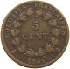 FRANCE COLONIES 5 CENTIMES 1841 A LOUIS PHILIPPE I. (1830-1848) #t158 0659 - Französische Kolonien (1817-1844)