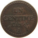 FRANCE CENTIME AN 6 A  #c011 0307 - 1 Centime