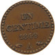 FRANCE CENTIME 1849 A  #s060 0191 - 1 Centime