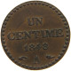 FRANCE CENTIME 1848 A  #c022 0581 - 1 Centime