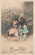ENFANT - Bonne Fête - Une Fillette Portant Sur Ses Genoux Un Bébé - Colorisé - Carte Postale Ancienne - Autres & Non Classés