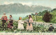 Les Bords Du Léman Et Les Alpes De Savoie Saison Des Narcisses Les Avants Sur Montreux Animée Enfants 1903 - Montreux
