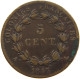 FRENCH COLONIES 5 CENTIMES 1843 A LOUIS PHILIPPE I. (1830-1848) #c061 0071 - Französische Kolonien (1817-1844)