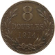 GUERNSEY 8 DOUBLES 1914  #a091 0979 - Guernsey