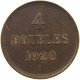 GUERNSEY 4 DOUBLES 1920  #c046 0069 - Guernsey